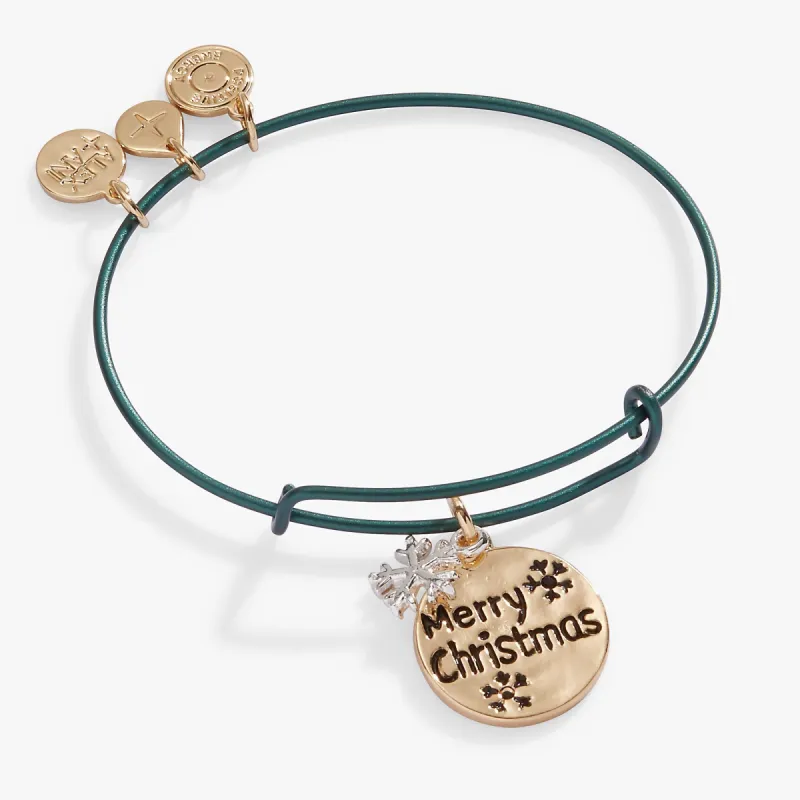 Colorful 'Merry Christmas' Ornament Charm Bangle sold by Alex and Ani