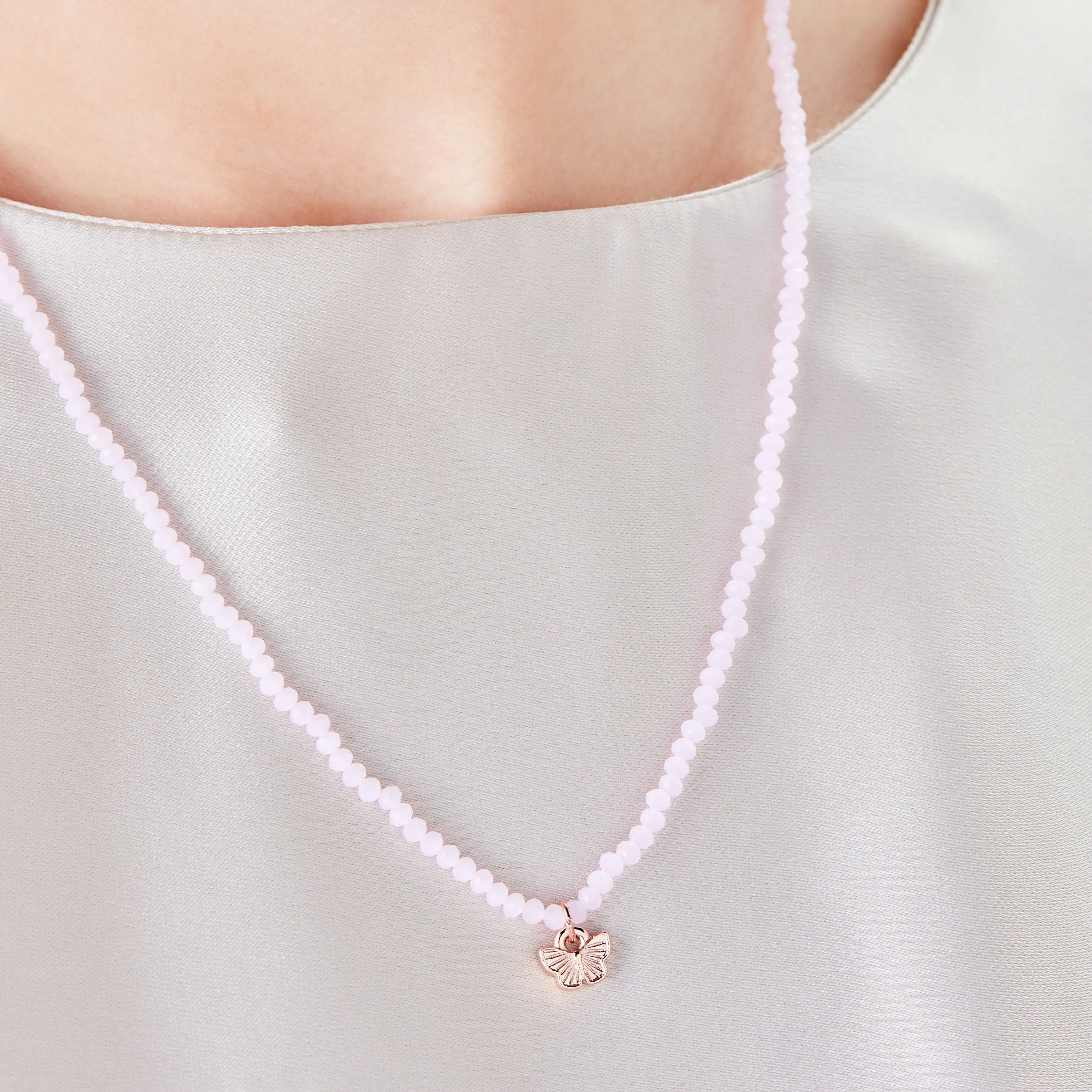 Renewal Butterfly + Pink Bead Necklace, Adjustable sold by Alex and Ani product image thumbnail 2