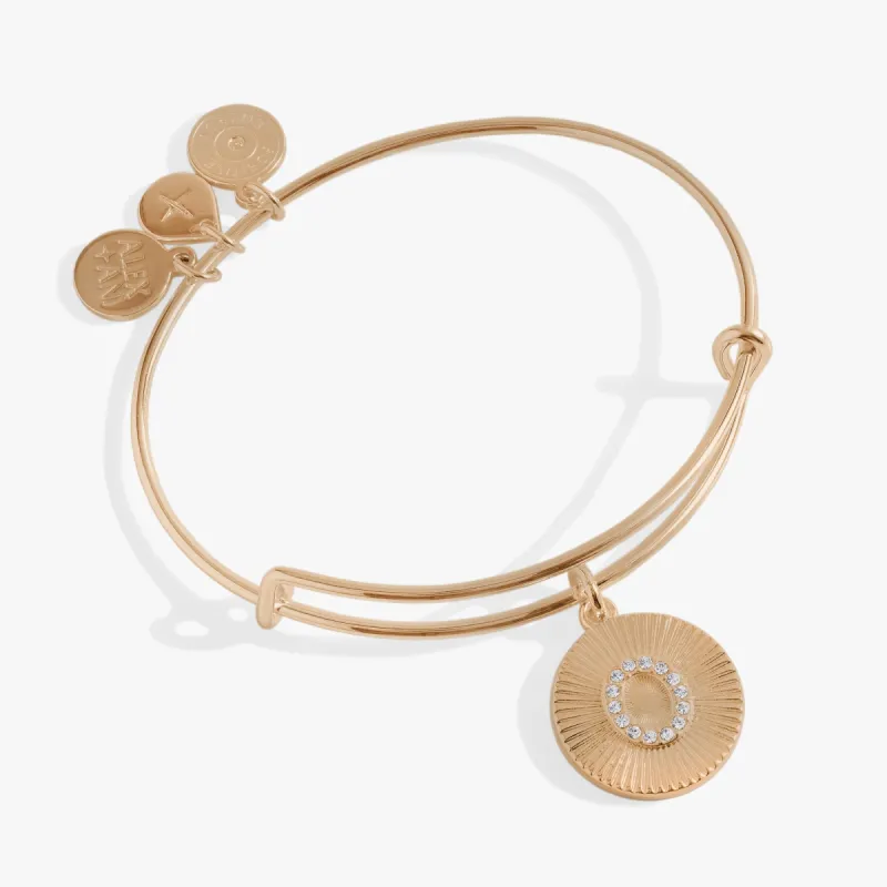 Initial O Pave Starburst Texture Bangle sold by Alex and Ani