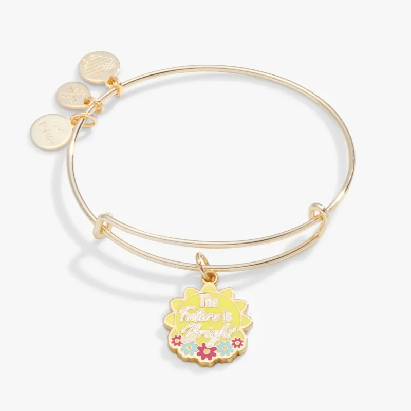 'The Future Is Bright' Charm Bangle Bracelet sold by Alex and Ani