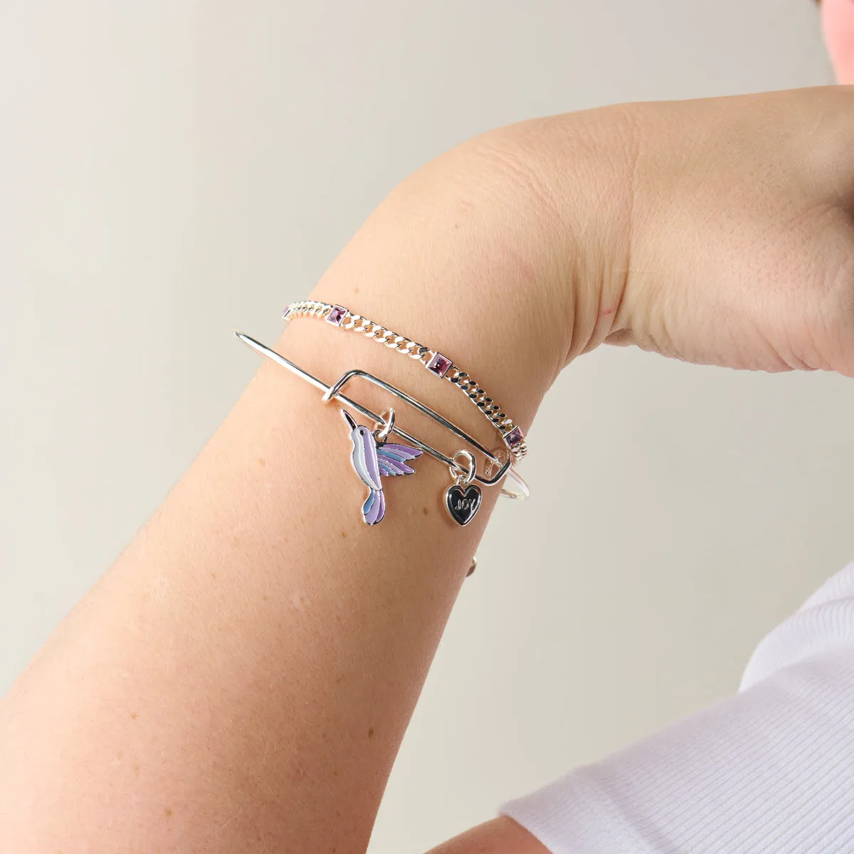 'Joy' Hummingbird Duo Charm Bangle Bracelet sold by Alex and Ani product image thumbnail 3