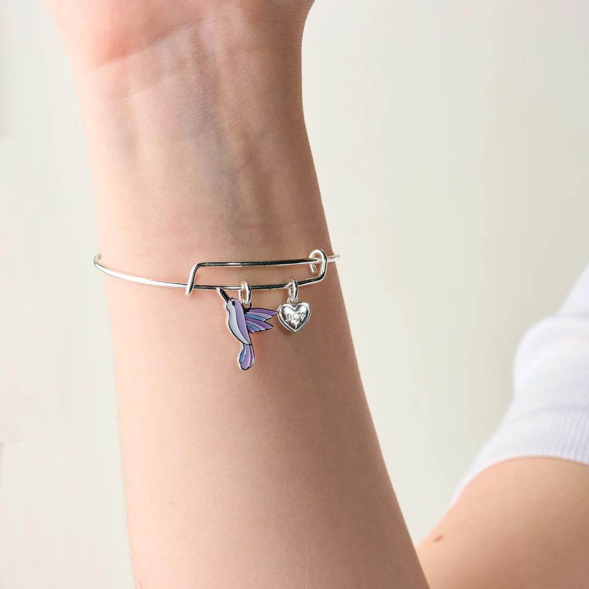 'Joy' Hummingbird Duo Charm Bangle Bracelet sold by Alex and Ani product image thumbnail 2