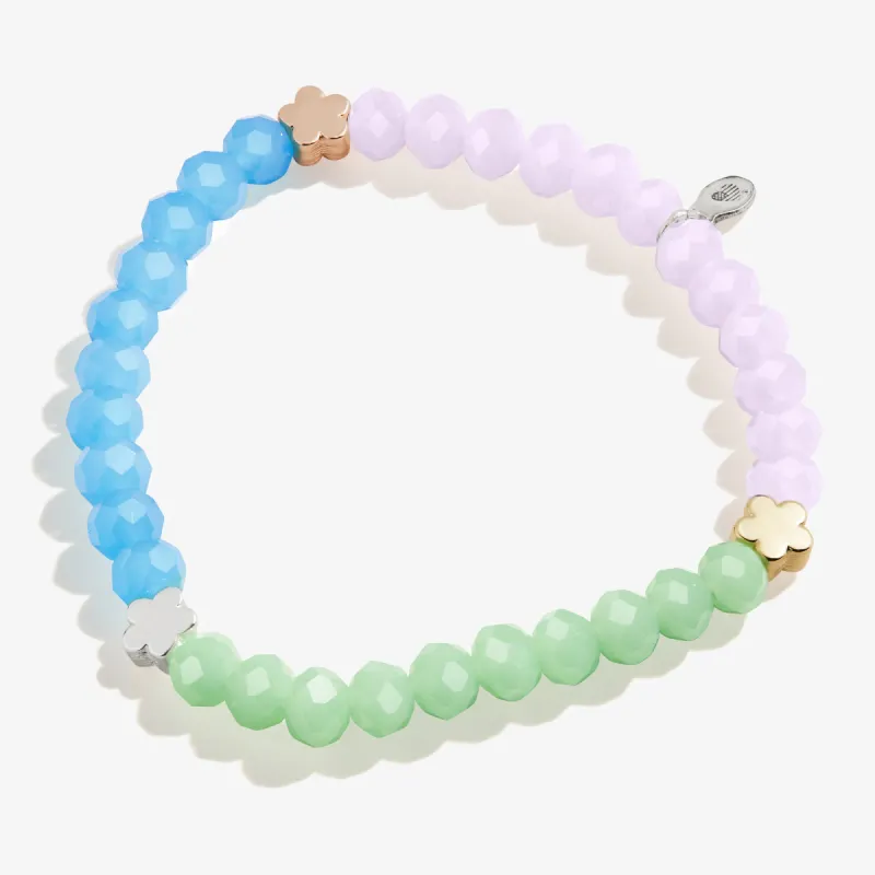Flower + Bead Tri Color Stretch Bracelet sold by Alex and Ani