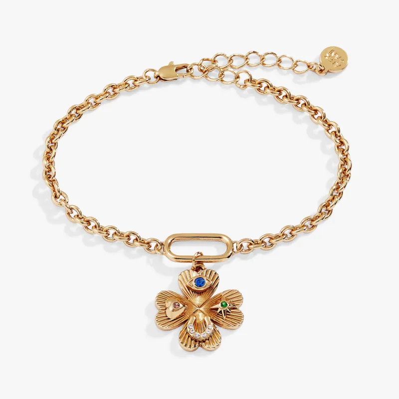 Lucky Four Leaf Clover Adjustable Bracelet sold by Alex and Ani
