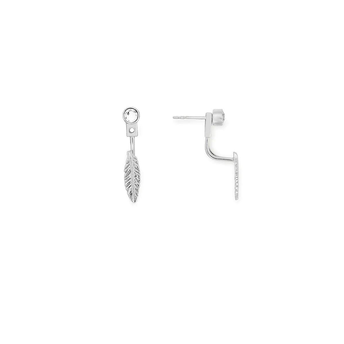 Feather + Crystal Drop Earrings sold by Alex and Ani