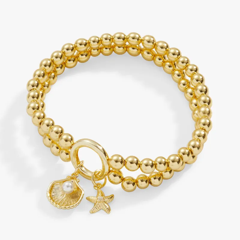 Shell + Starfish Double Stretch Bracelet sold by Alex and Ani