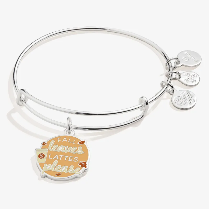'Fall Leaves and Lattes Please' Charm Bangle Bracelet sold by Alex and Ani