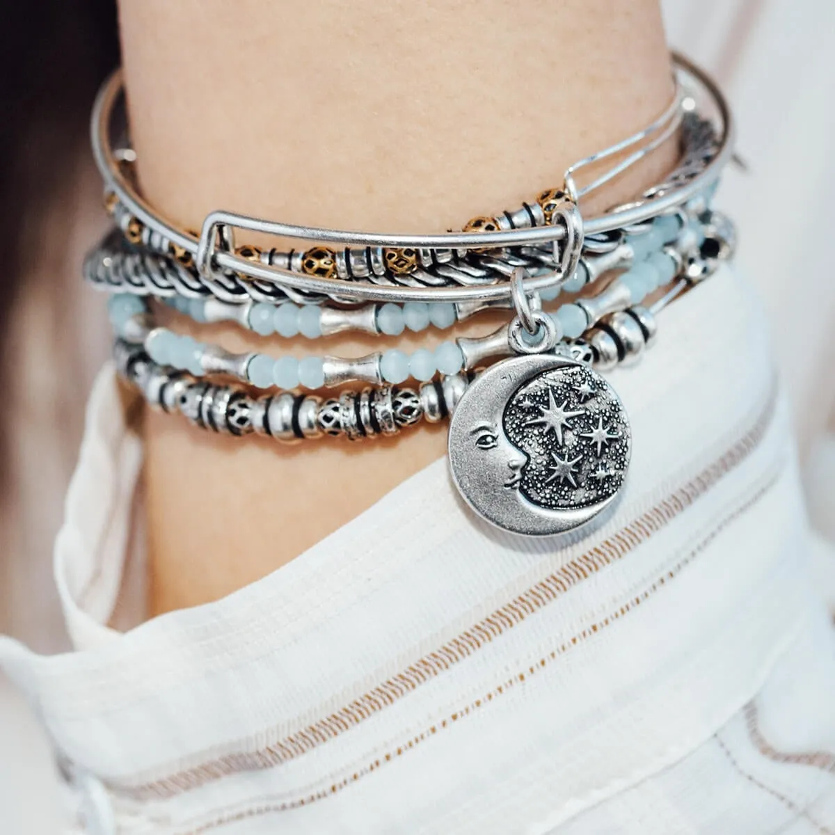 Moon + Star Charm Bangle sold by Alex and Ani product image thumbnail 3