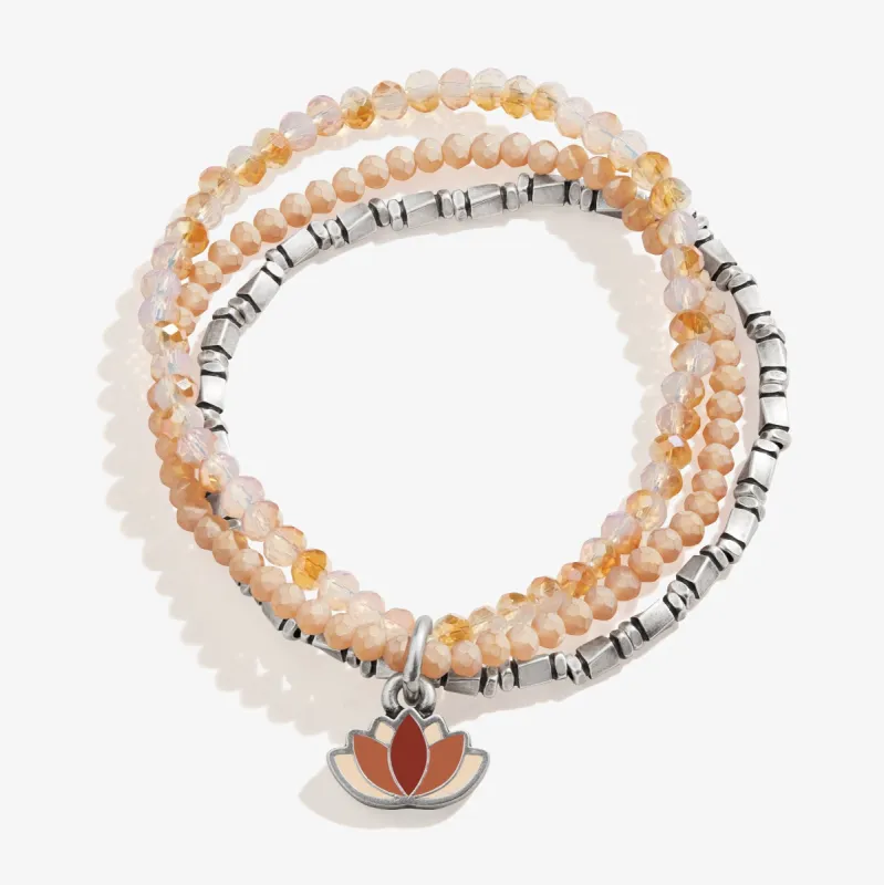 Lotus Beaded Stretch Bracelet, Set of 3 sold by Alex and Ani
