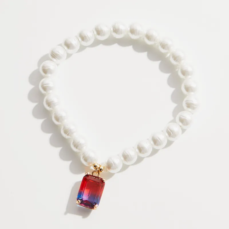 Celebration Crystal and Pearl Stretch Bracelet sold by Alex and Ani