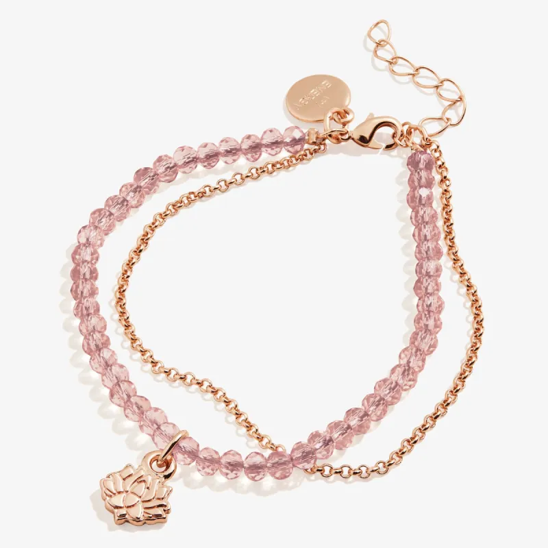 Lotus Peace Petals Bead and Chain Bracelet sold by Alex and Ani