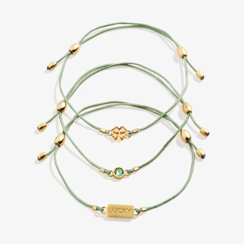 Lucky Four-Leaf Clover Cord Bracelets, Set of 3 sold by Alex and Ani