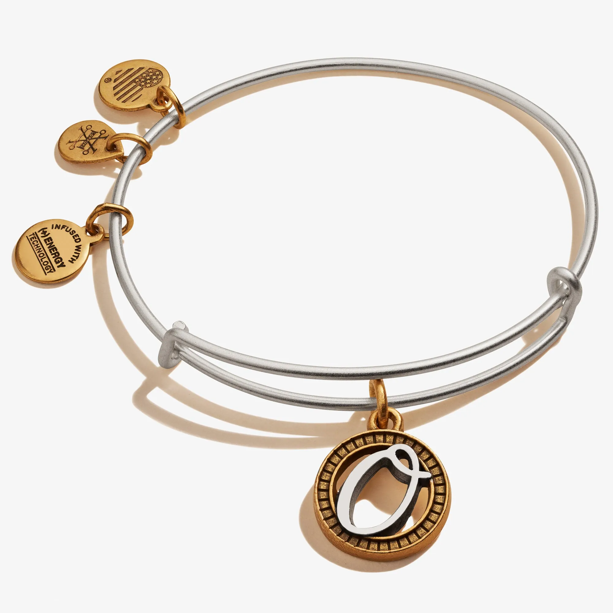 Initial O Charm Bangle, Two-Tone sold by Alex and Ani