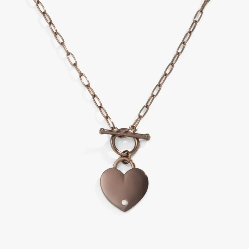 Engravable Heart Charm and Crystal Accent Toggle Necklace sold by Alex and Ani