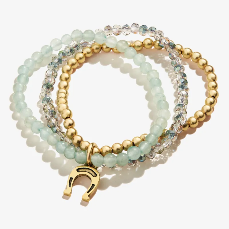 Token of Luck Horseshoe Beaded Stretch Bracelet, Set of 3 sold by Alex and Ani