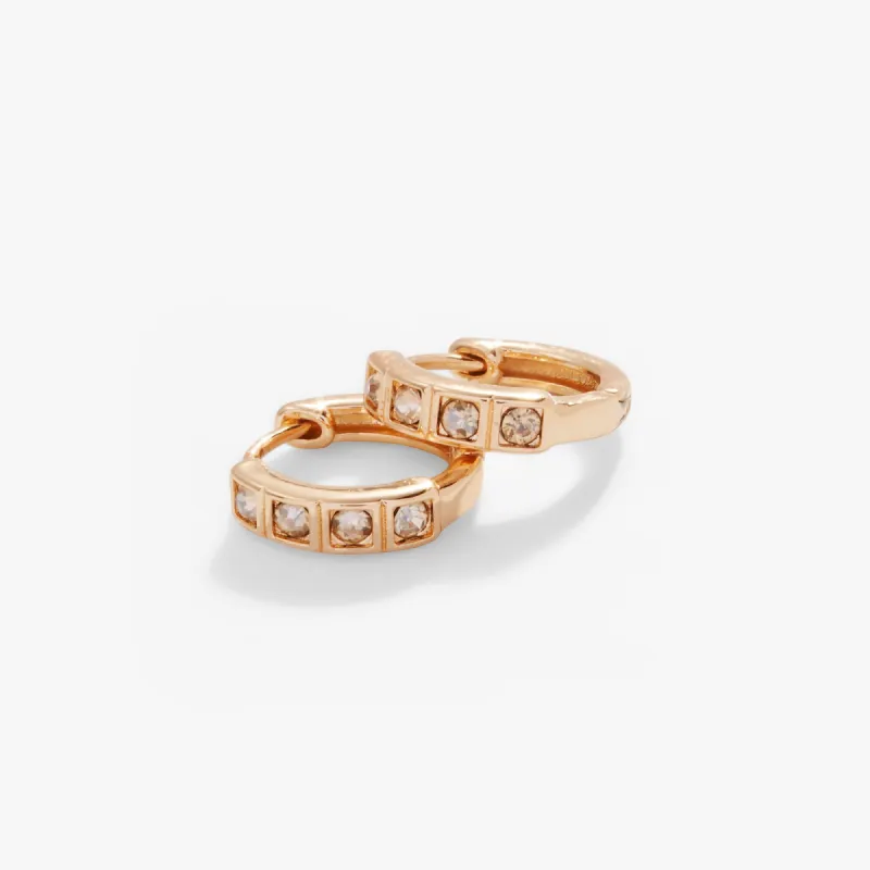 Crystal Huggie Hoop Earrings, Champagne sold by Alex and Ani