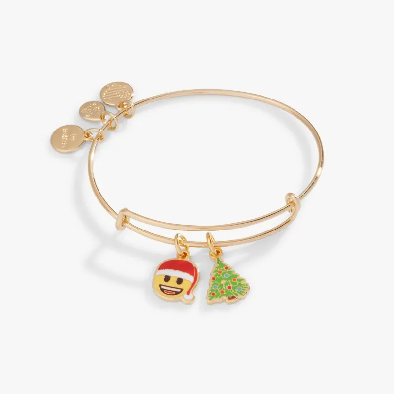 Emoji Holiday Duo Charm Bangle Bracelet sold by Alex and Ani