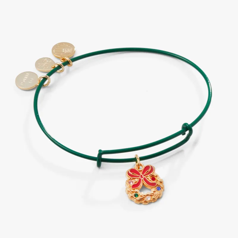 Wreath Charm Bangle Bracelet, Green sold by Alex and Ani