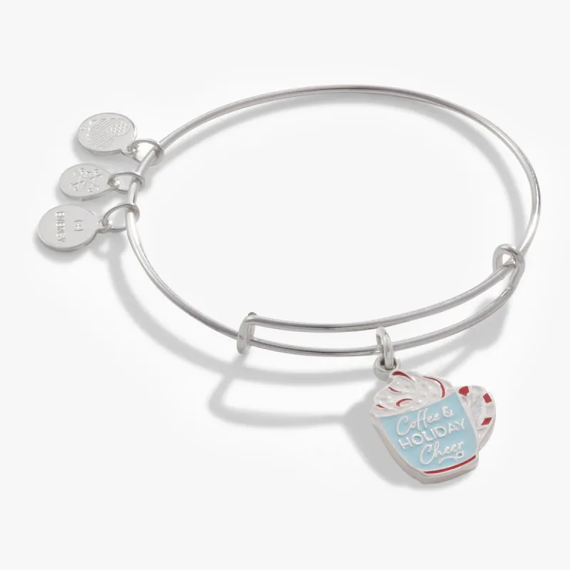 'Coffee + Holiday Cheer' Charm Bangle Bracelet sold by Alex and Ani