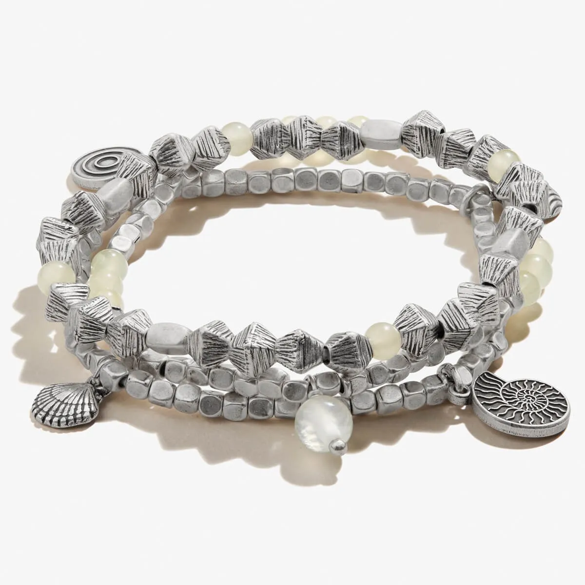 Nautilus + Ocean Beach Multi-Charm Stretch Bracelets, Set of 3 sold by Alex and Ani