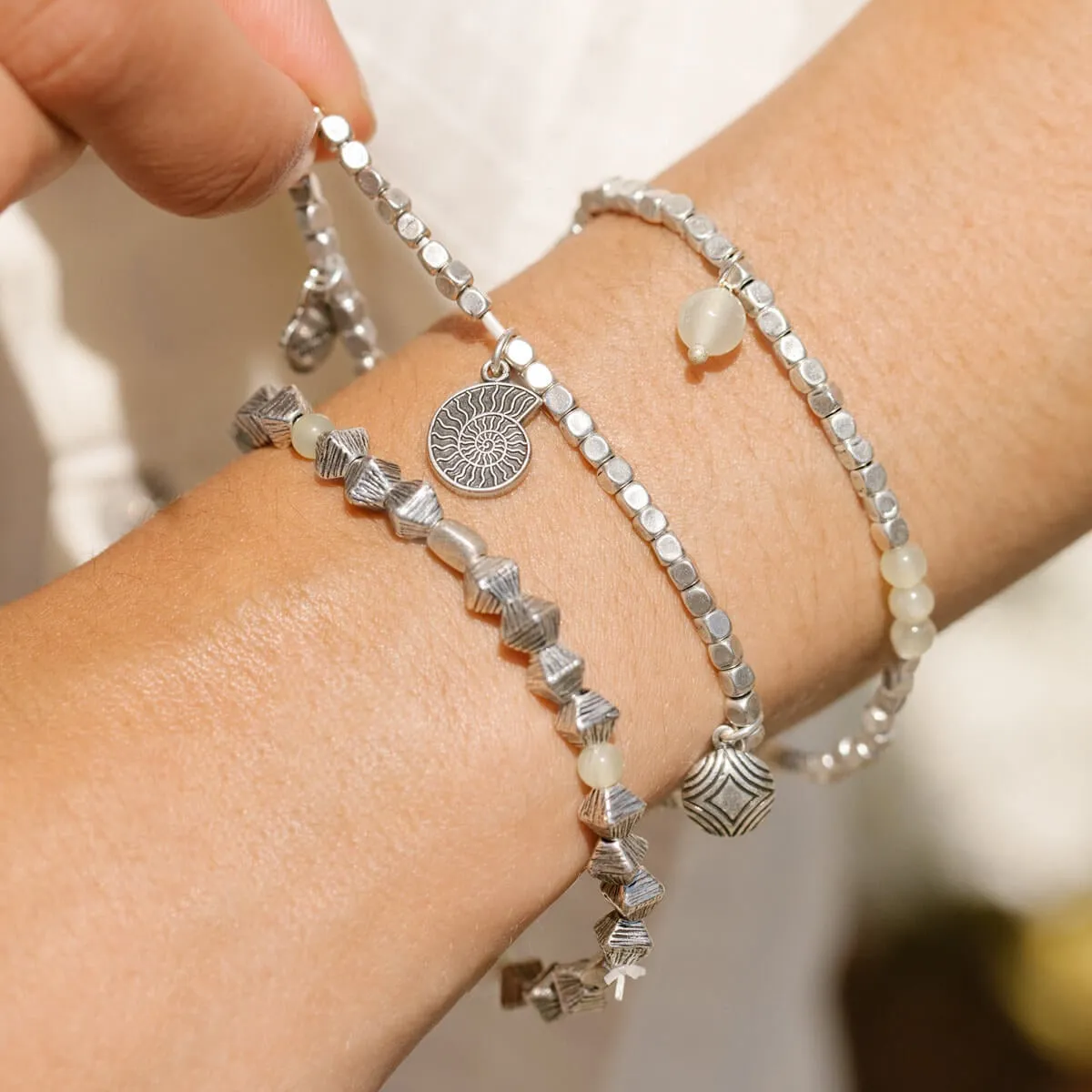 Nautilus + Ocean Beach Multi-Charm Stretch Bracelets, Set of 3 sold by Alex and Ani product image thumbnail 3
