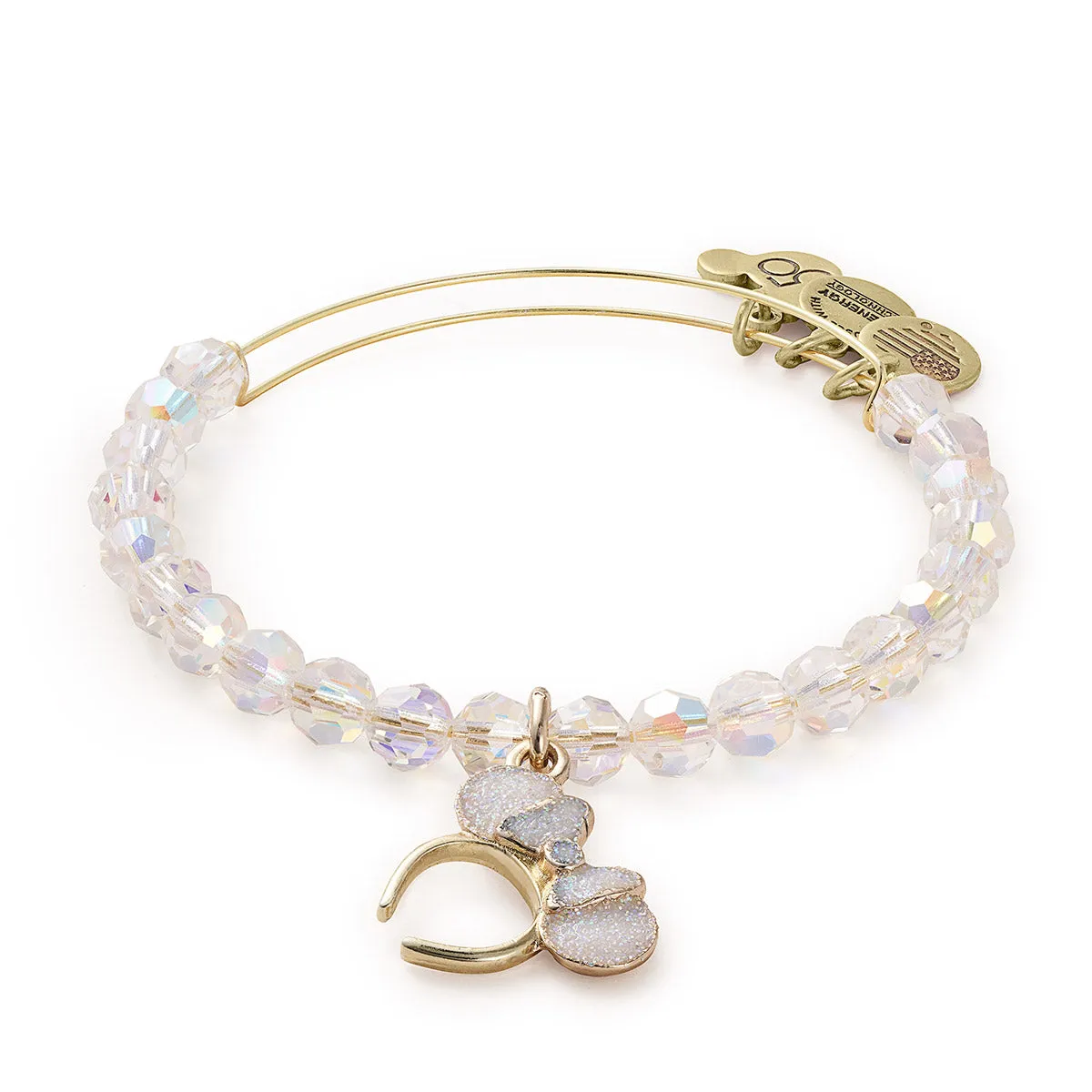 Disney® Minnie Mouse Headband Beaded Charm Bangle sold by Alex and Ani