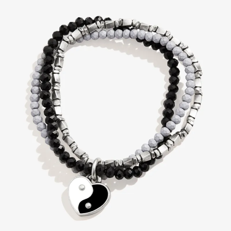 Yin Yang Heart Stretch Bracelet Trio sold by Alex and Ani