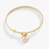 Pearl Heart + Crystal Charm Clip Bangle sold by Alex and Ani