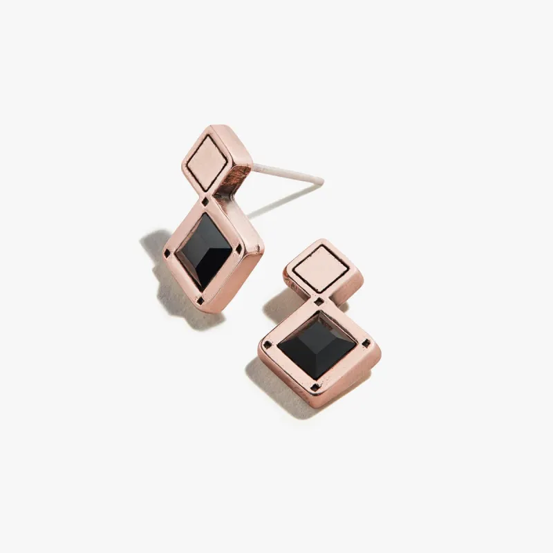 Jet Black Crystal Stud Earrings sold by Alex and Ani
