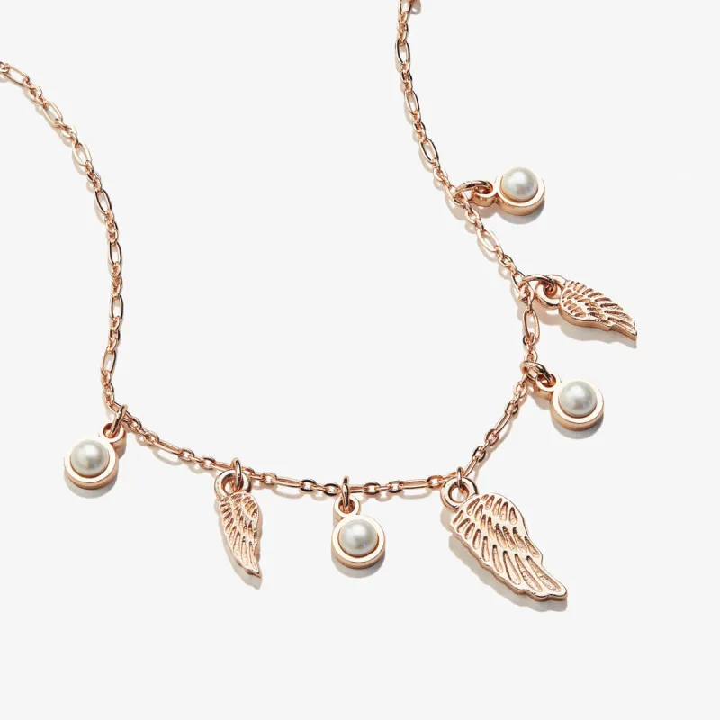 Angel Wing + Pearl Delicate Necklace sold by Alex and Ani