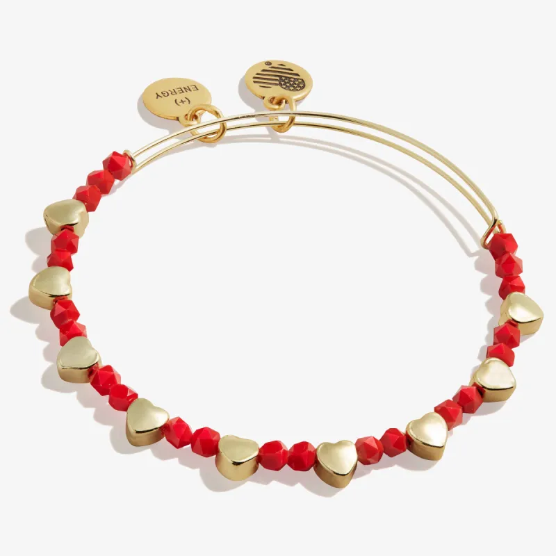 Heart Beaded Bangle, Red sold by Alex and Ani