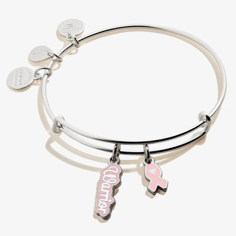 Warrior + Pink Ribbon Duo Charm Bangle sold by Alex and Ani