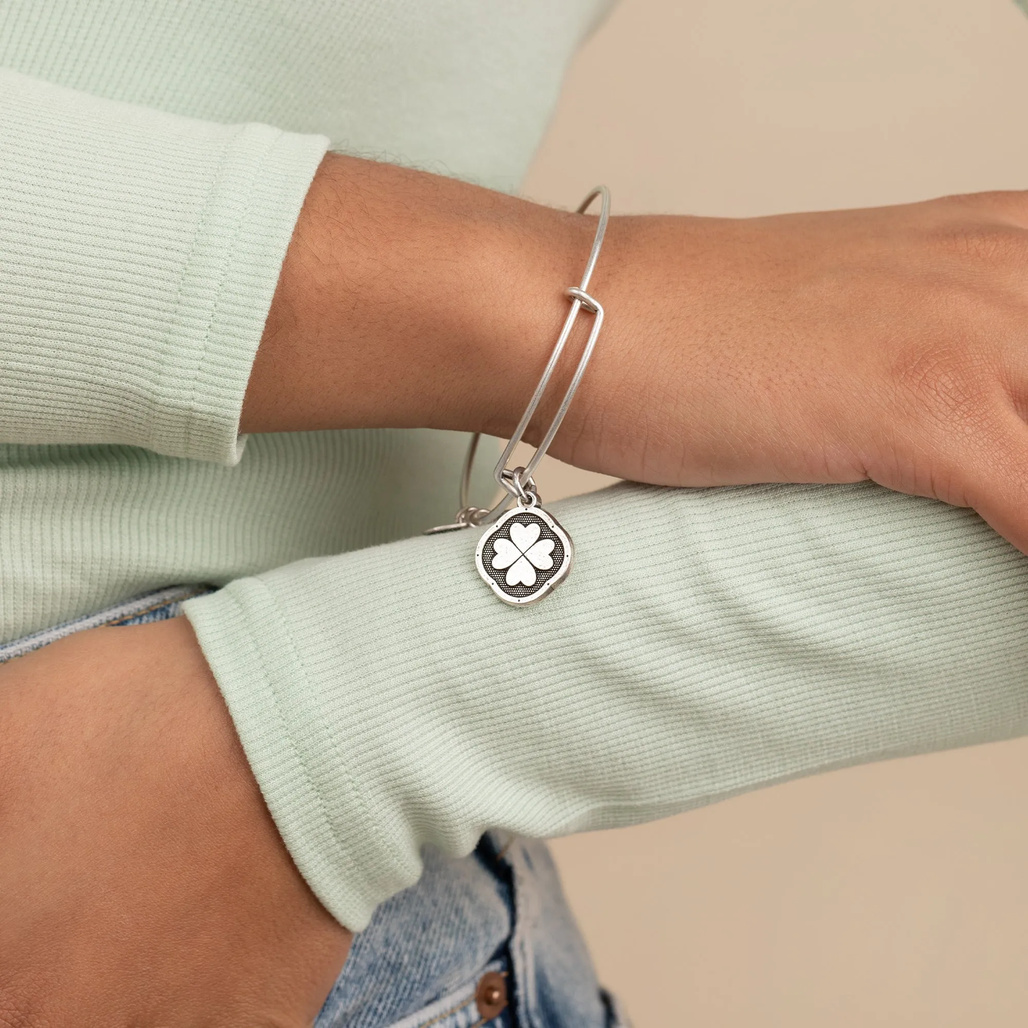 Four Leaf Clover Charm Bangle, 'Sweet Serendipity' sold by Alex and Ani product image thumbnail 3