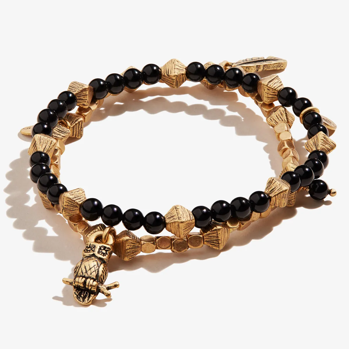 Owl Yellow Beaded Stretch Bracelets, Set of 2 sold by Alex and Ani