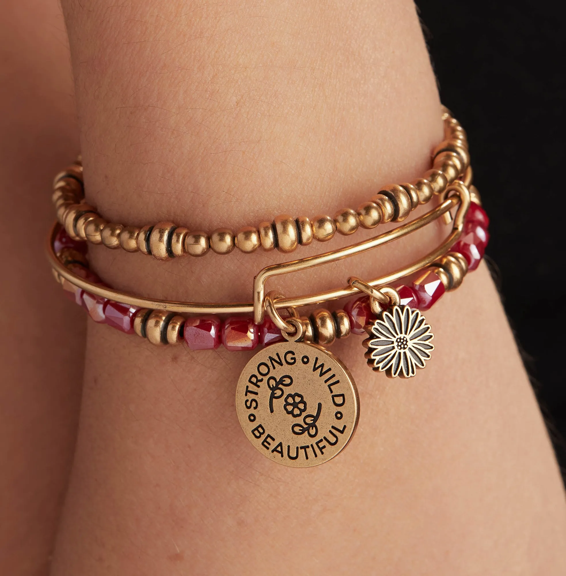 'Strong, Wild, Beautiful' Charm Bangles, Set of 3 sold by Alex and Ani product image thumbnail 2