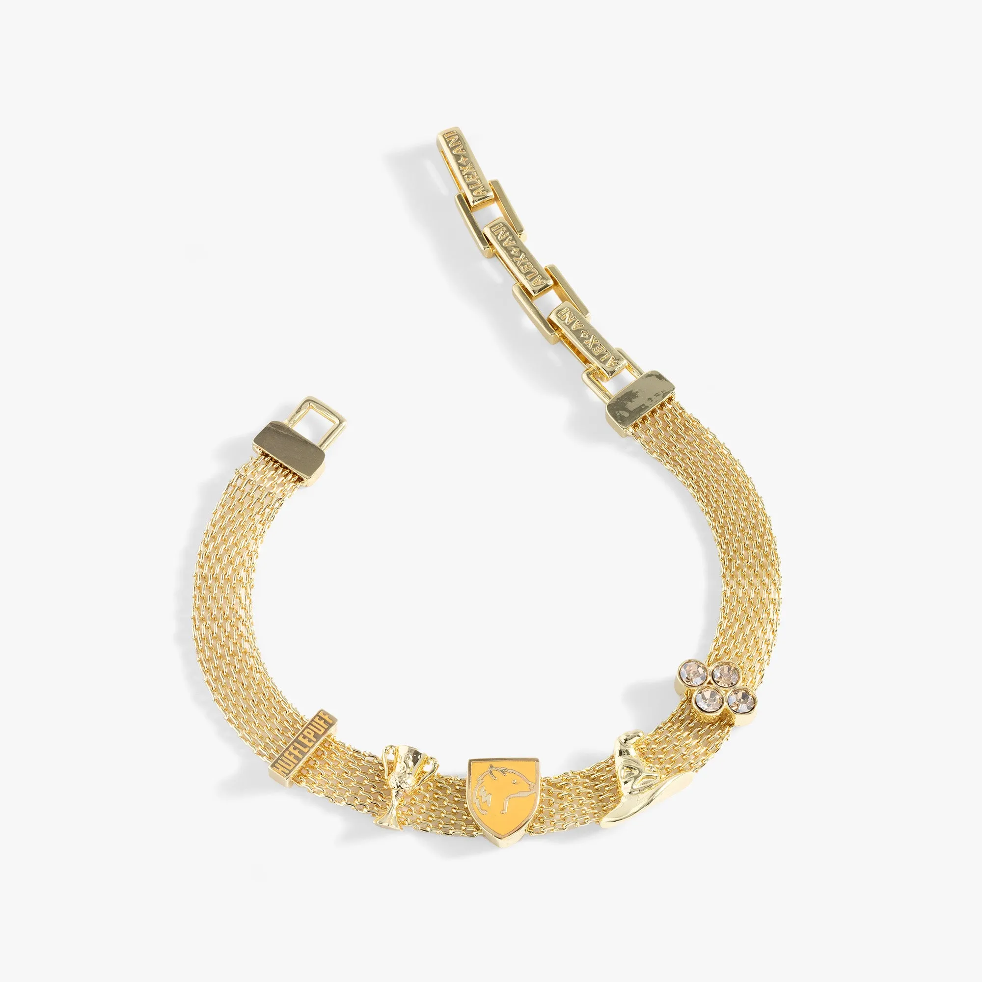 Harry Potter™ Hufflepuff Mesh Charm Bracelet sold by Alex and Ani