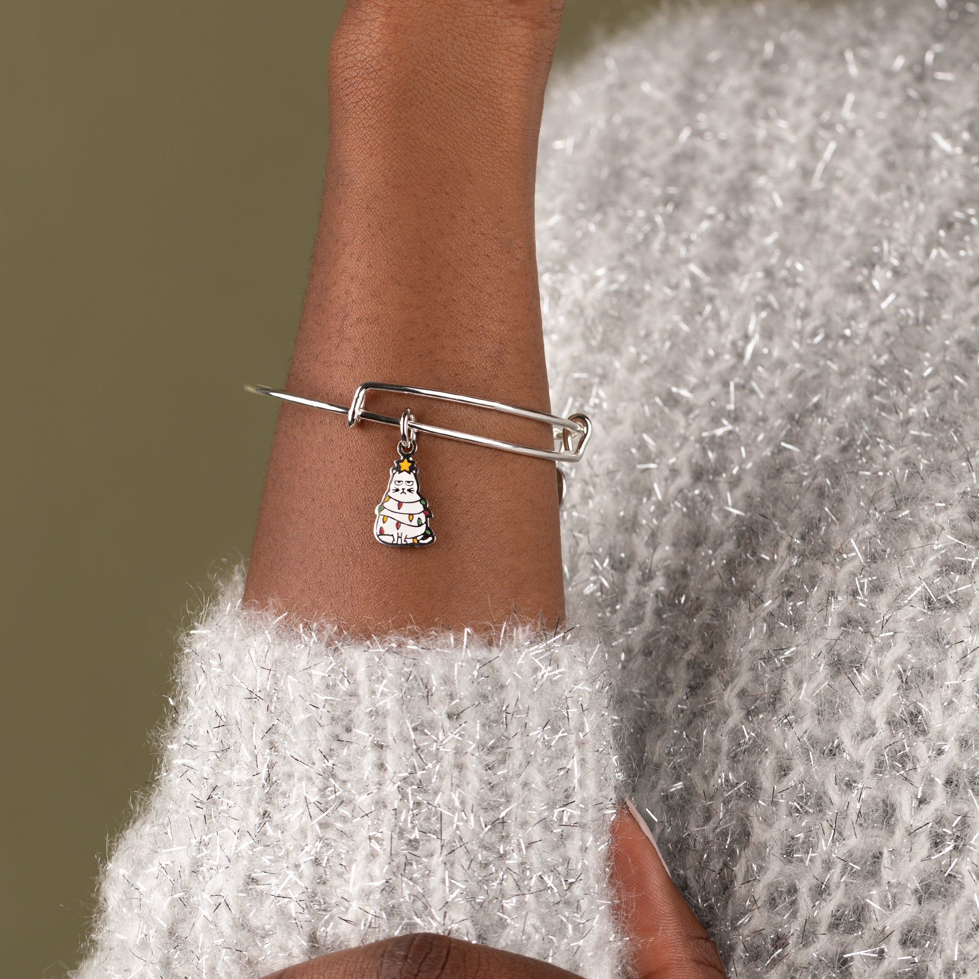 Holiday Cat Charm Bangle, Color sold by Alex and Ani product image thumbnail 2