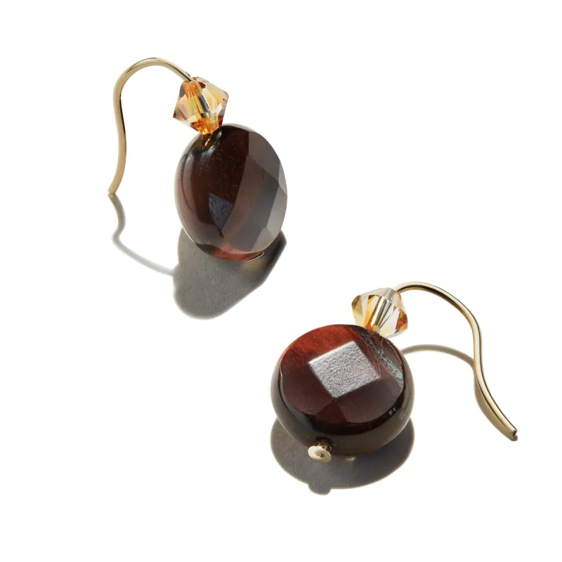 Tiger's Eye Gemstone Earrings, Burnt Red sold by Alex and Ani