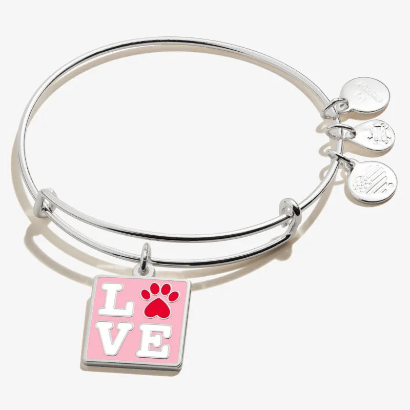 Stamp of Love Paw Charm Bangle Bracelet sold by Alex and Ani