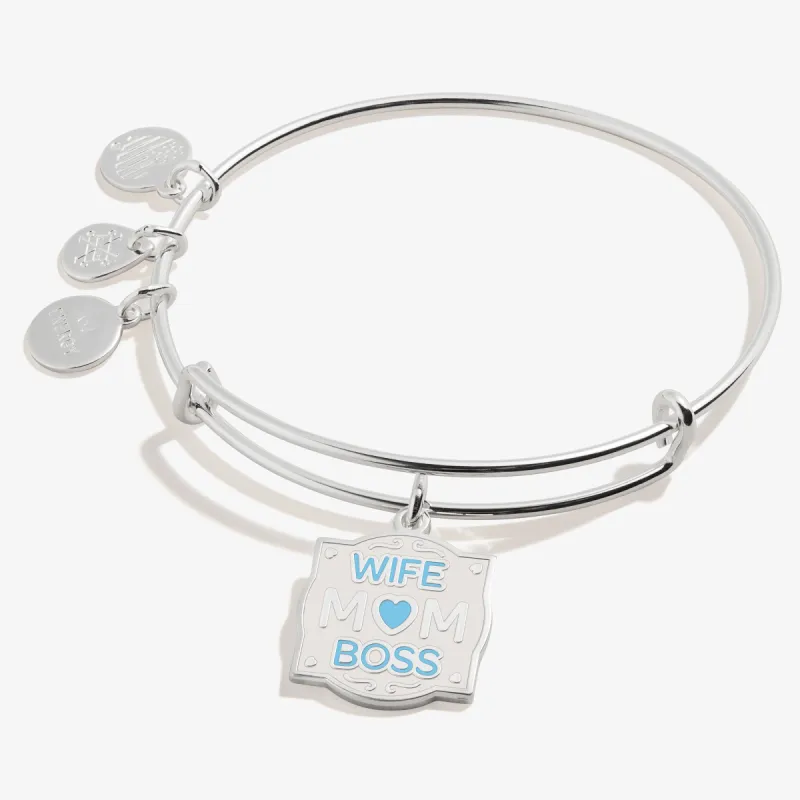 'Wife, Mom, Boss' Charm Bangle Bracelet sold by Alex and Ani