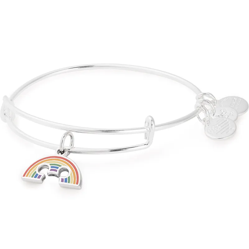 Disney® Rainbow Mickey Charm Bangle sold by Alex and Ani