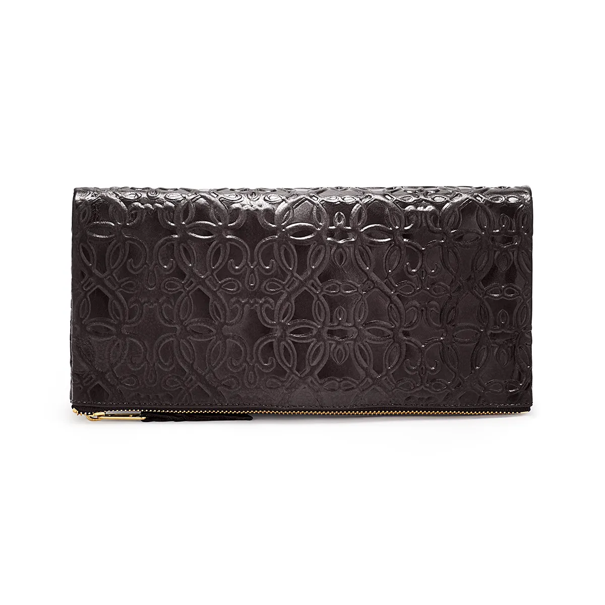 Fold Over Leather Clutch, Black sold by Alex and Ani