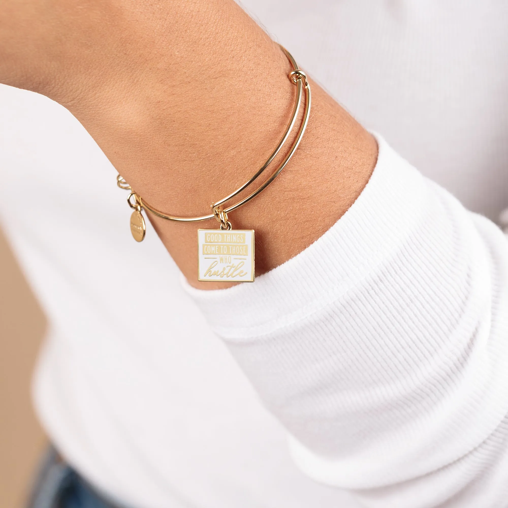'Good Things Come to Those Who Hustle' Charm Bangle sold by Alex and Ani product image thumbnail 2