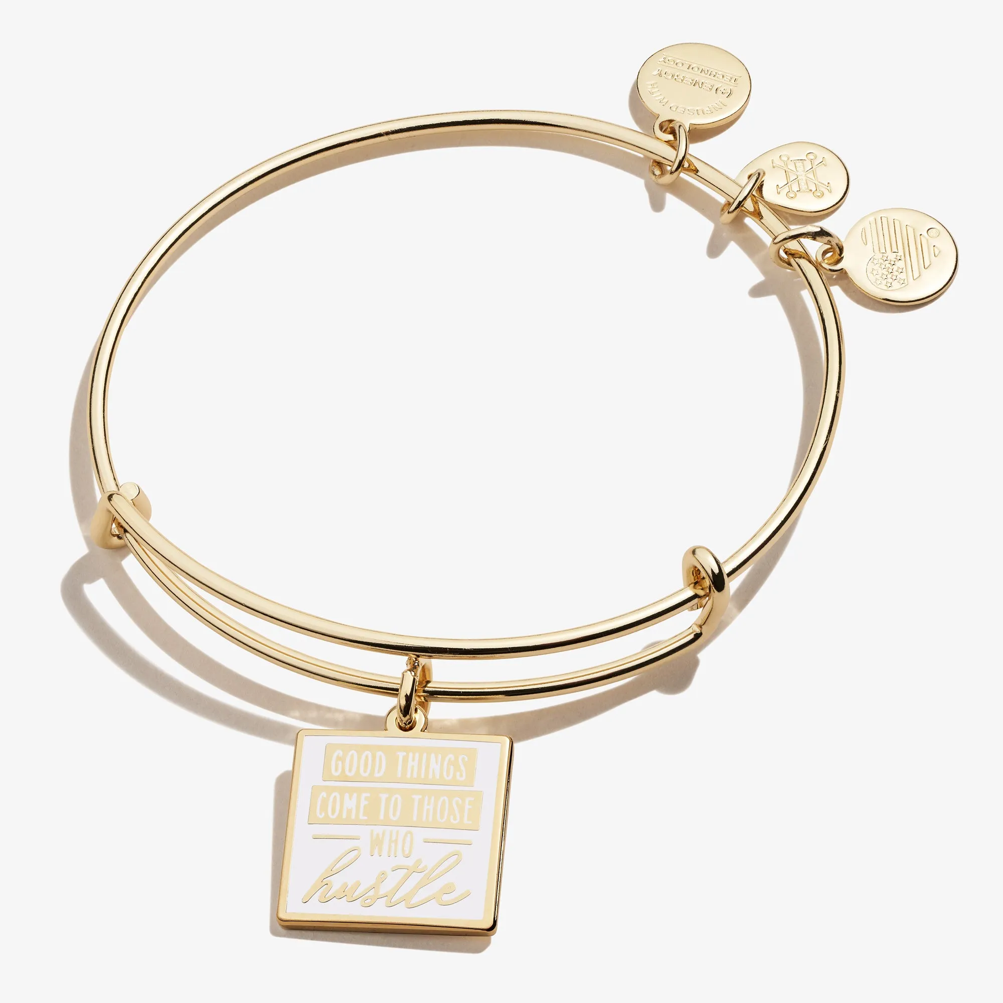 'Good Things Come to Those Who Hustle' Charm Bangle sold by Alex and Ani