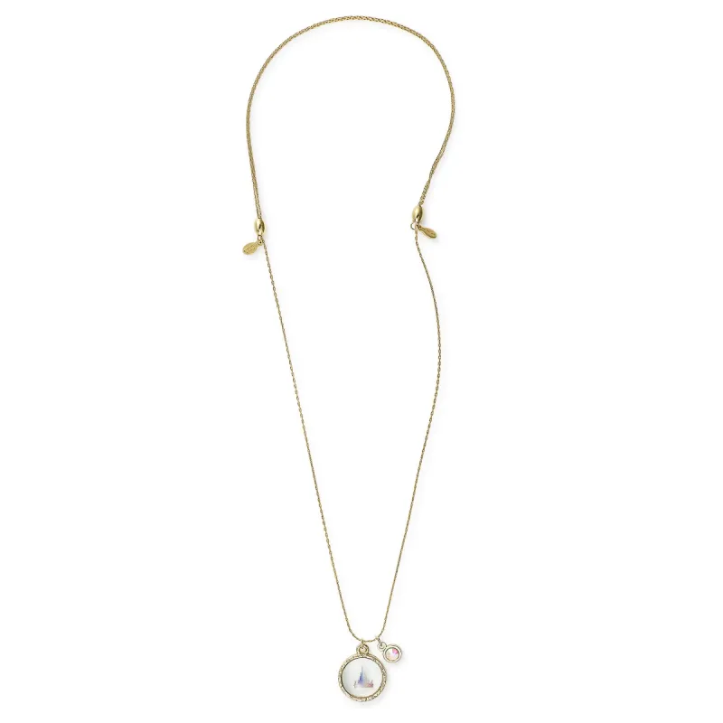 Disney® Iridescent Castle Duo Charm Pendant Necklace sold by Alex and Ani