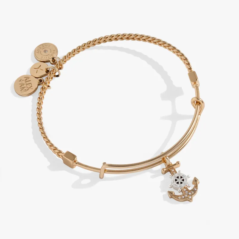 Textured Anchor Charm Bangle sold by Alex and Ani