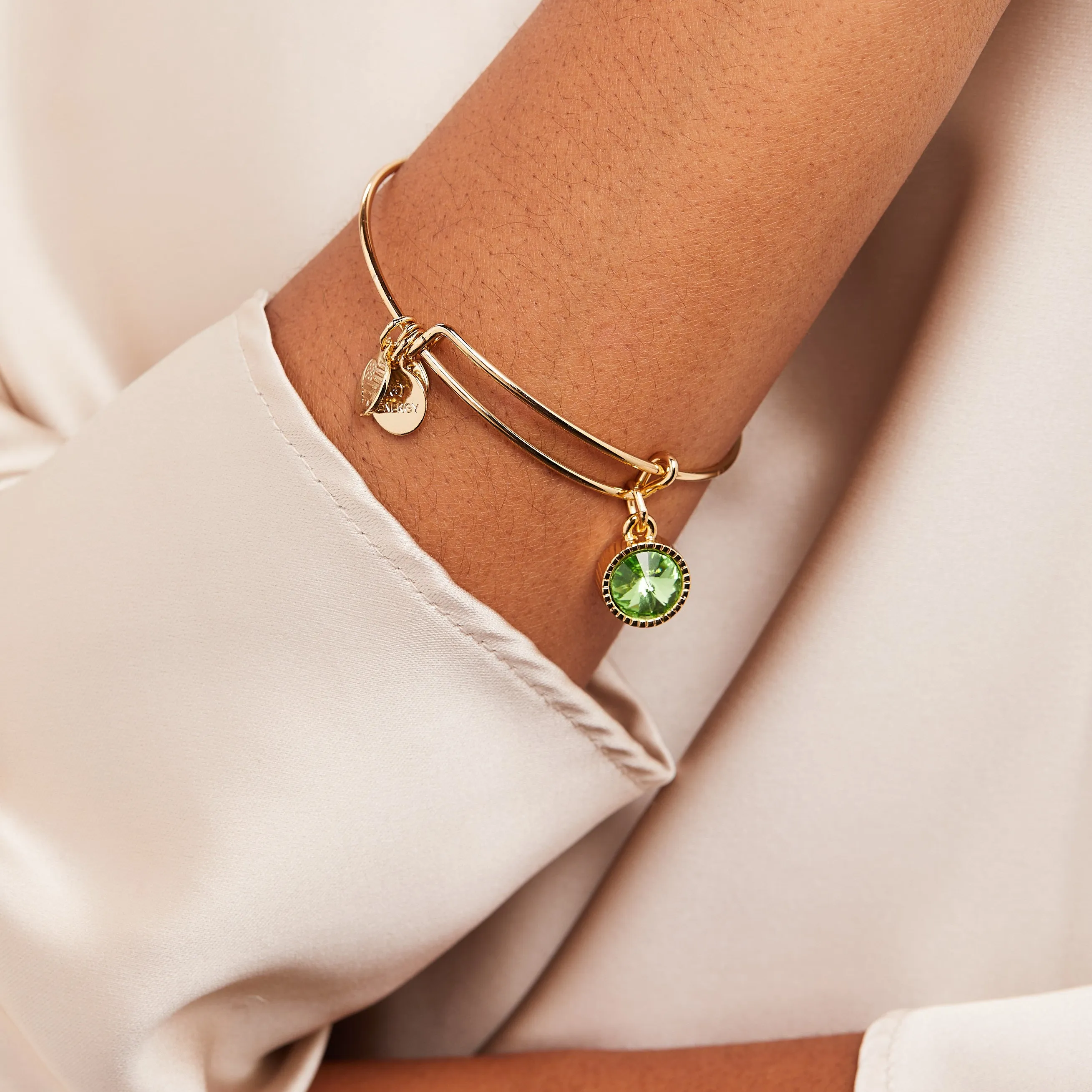 August Birthstone Charm Bangle, Peridot sold by Alex and Ani product image thumbnail 5