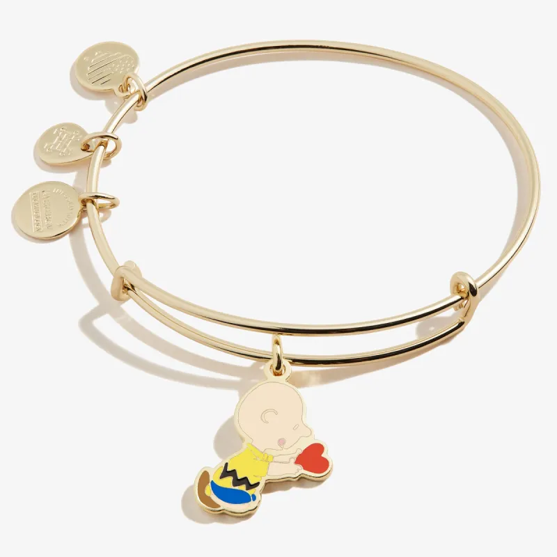 Peanuts™ Charlie Brown Valentine Charm Bangle sold by Alex and Ani