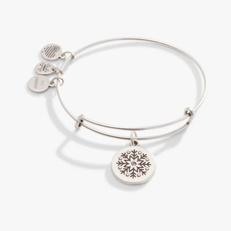 Etched Snowflake Charm Bangle sold by Alex and Ani