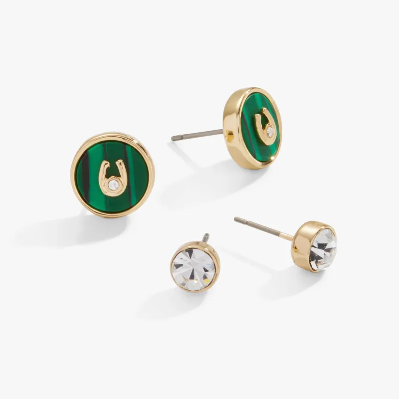 Horseshoe + Crystal Earring Set, Reconstituted Malachite sold by Alex and Ani